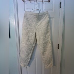 Fabletics Cream Quilted Joggers